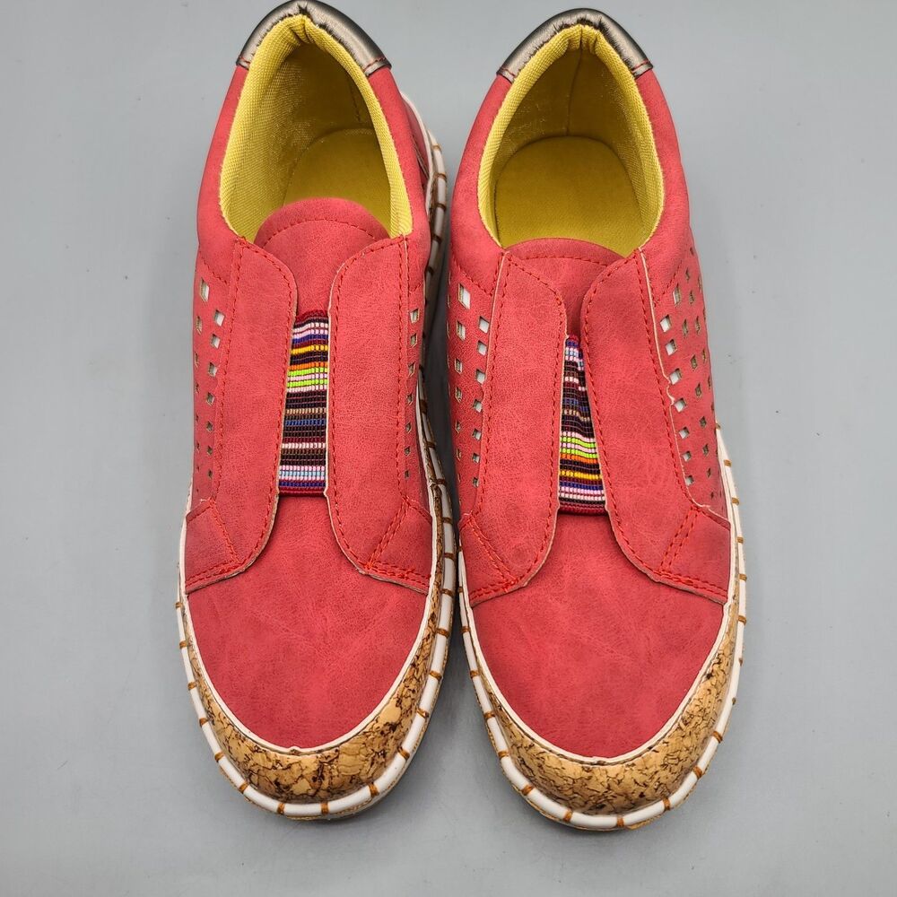 Womens Slip On Pumps Trainers Loafers Ladies Sneaker Casual Flat Soft Shoes 9.5? - Picture 4 of 13